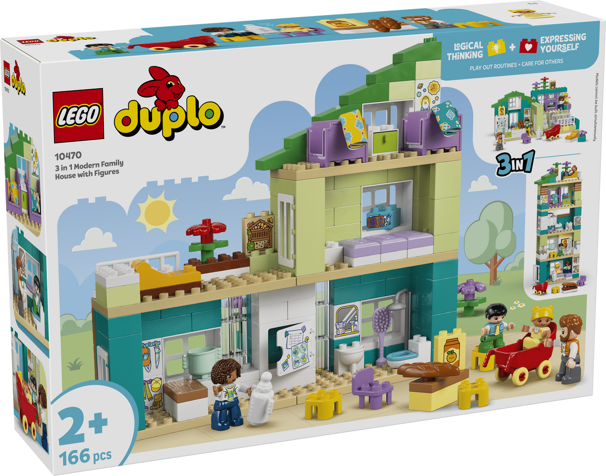 3 in 1 Modern Family House with Figures