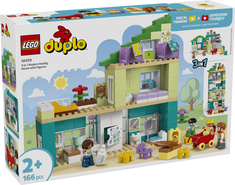 3 in 1 Modern Family House with Figures