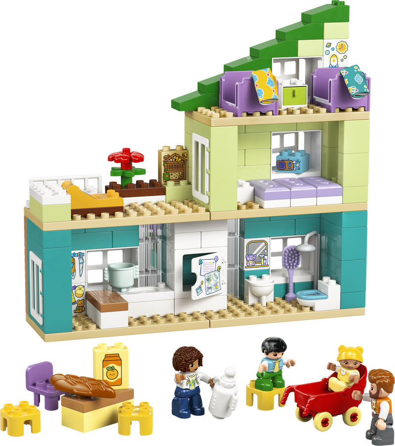 3 in 1 Modern Family House with Figures