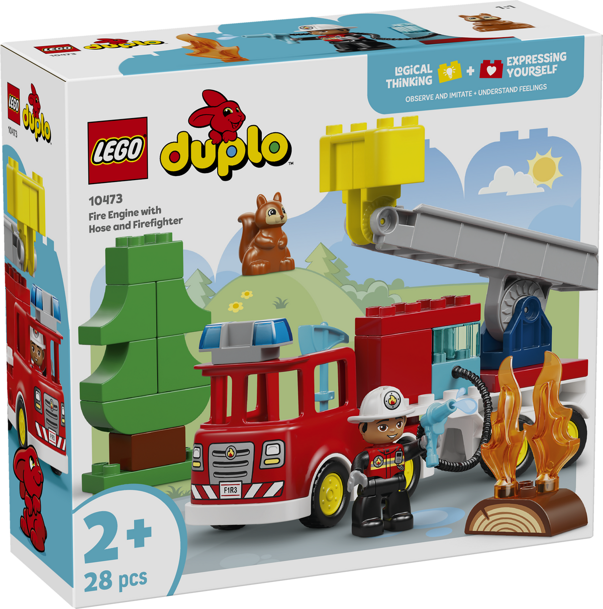 Fire Truck with Hose and Firefighter