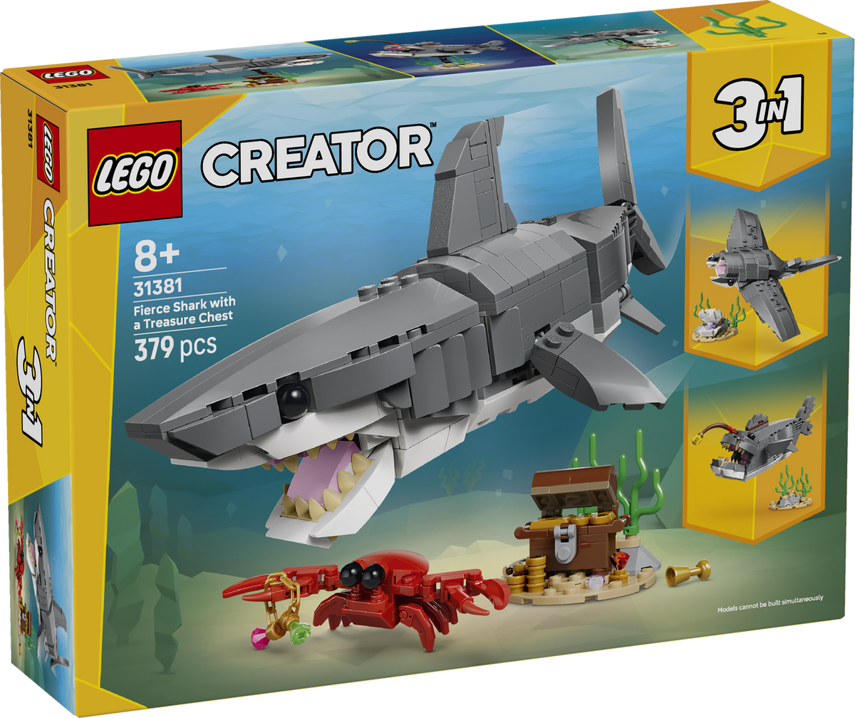 Fierce Shark with a Treasure Chest