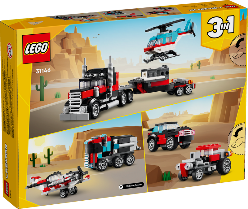 Flatbed Truck with Helicopter