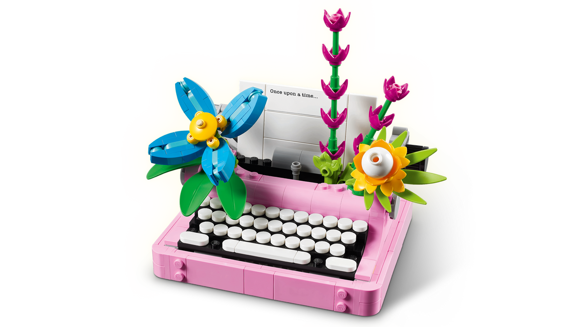 Typewriter with Flowers