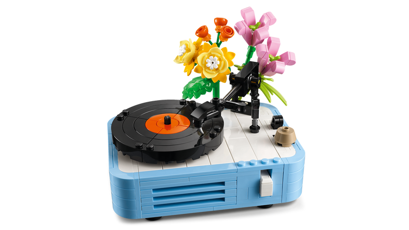 Record Player with Flowers