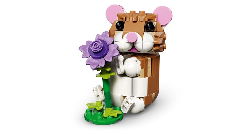 Cute Hamster with a Flower