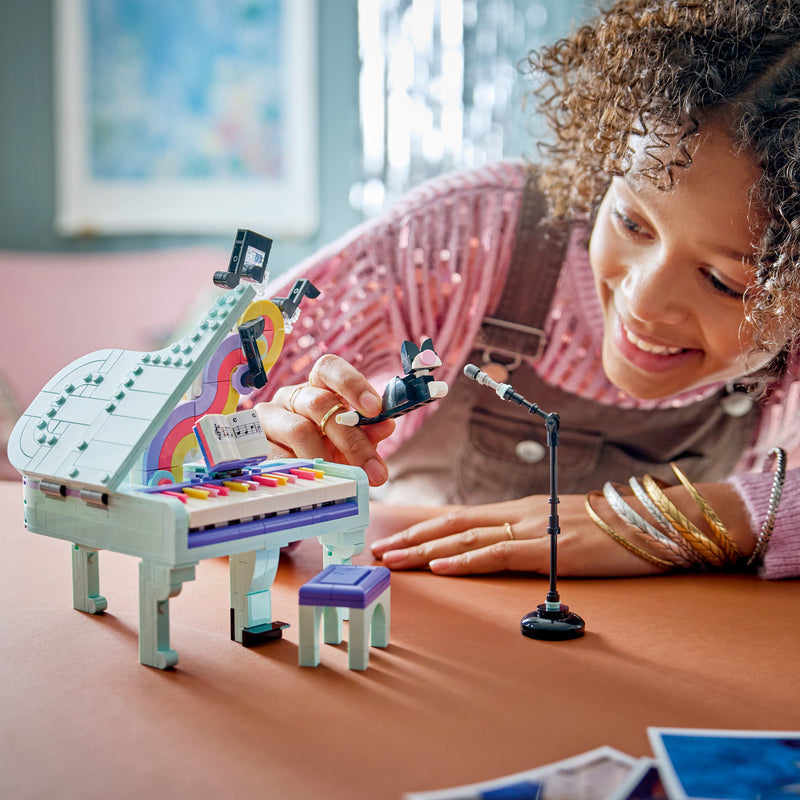 Music Decor Piano with Cat