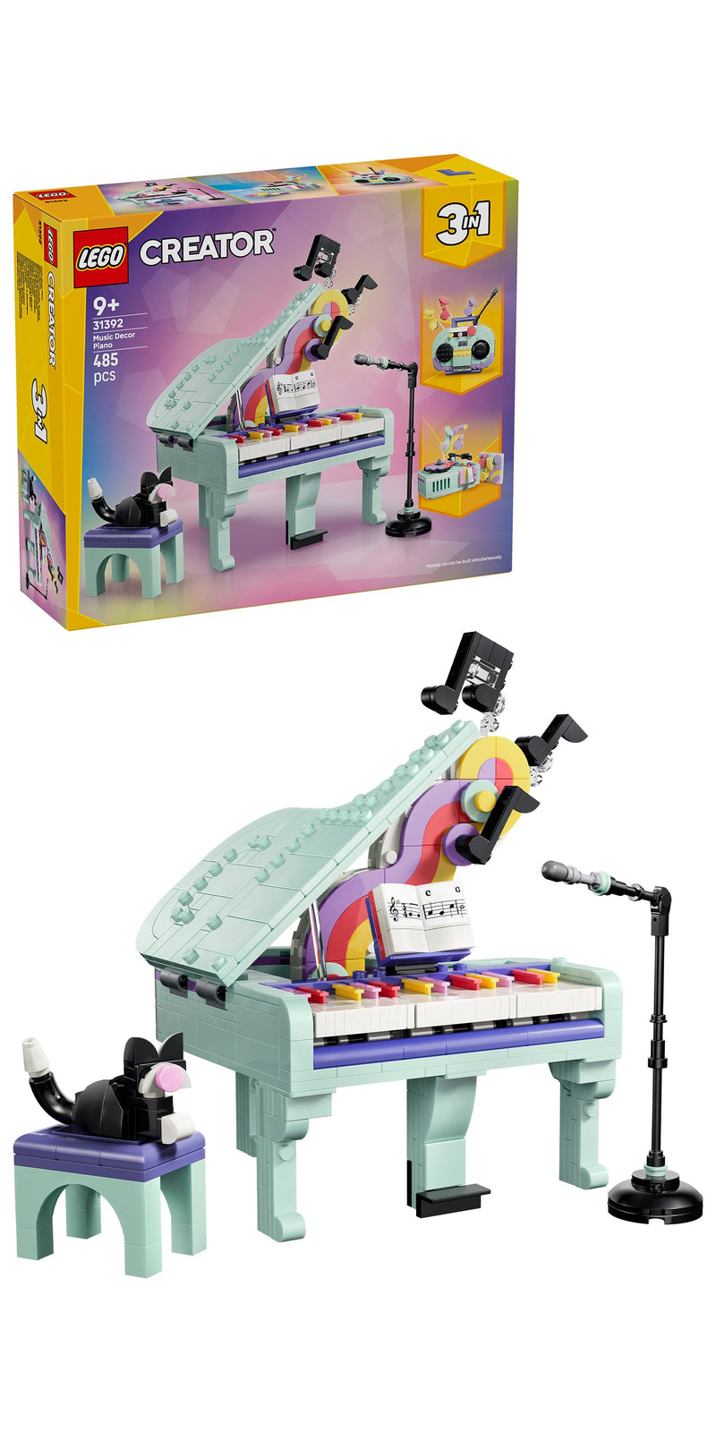 Music Decor Piano with Cat
