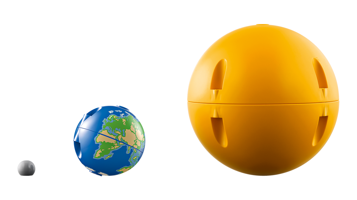 Planet Earth and Moon in Orbit