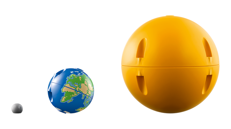 Planet Earth and Moon in Orbit