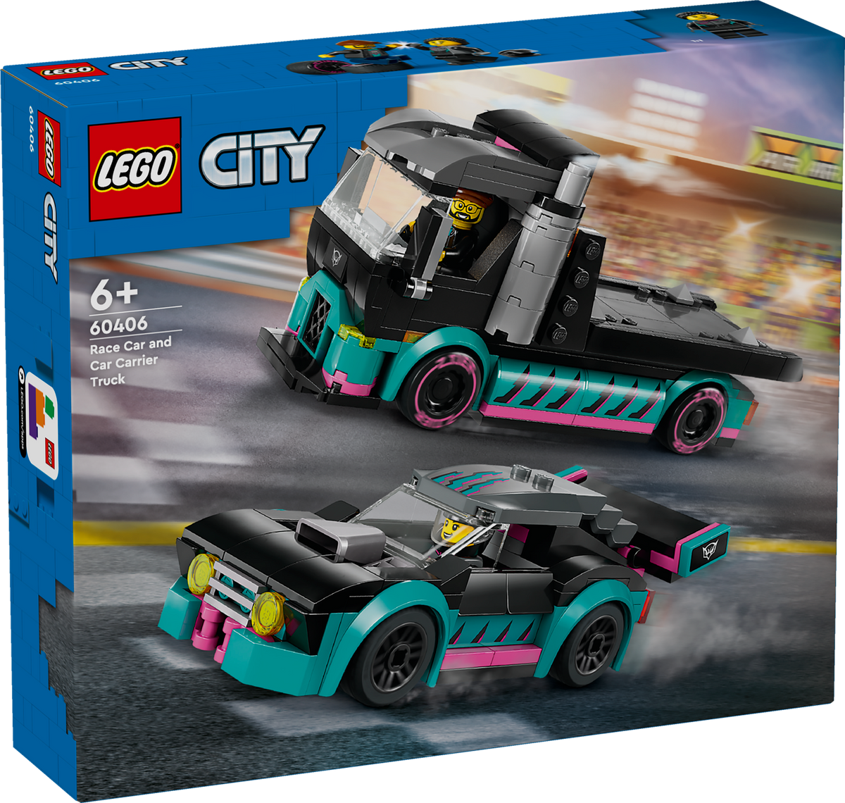Race Car and Car Carrier Truck