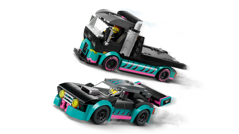 Race Car and Car Carrier Truck