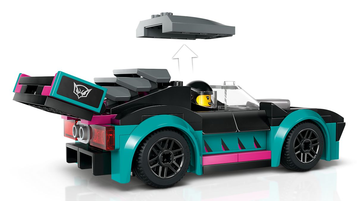 Race Car and Car Carrier Truck