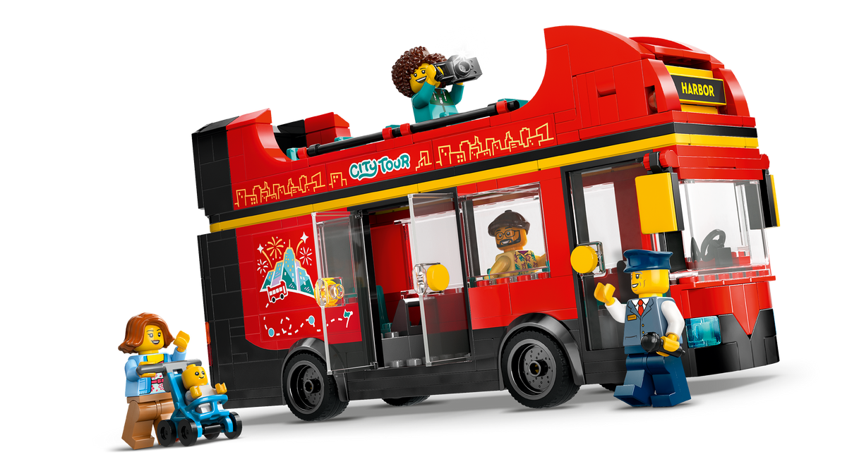 Red Double-Decker Sightseeing Bus