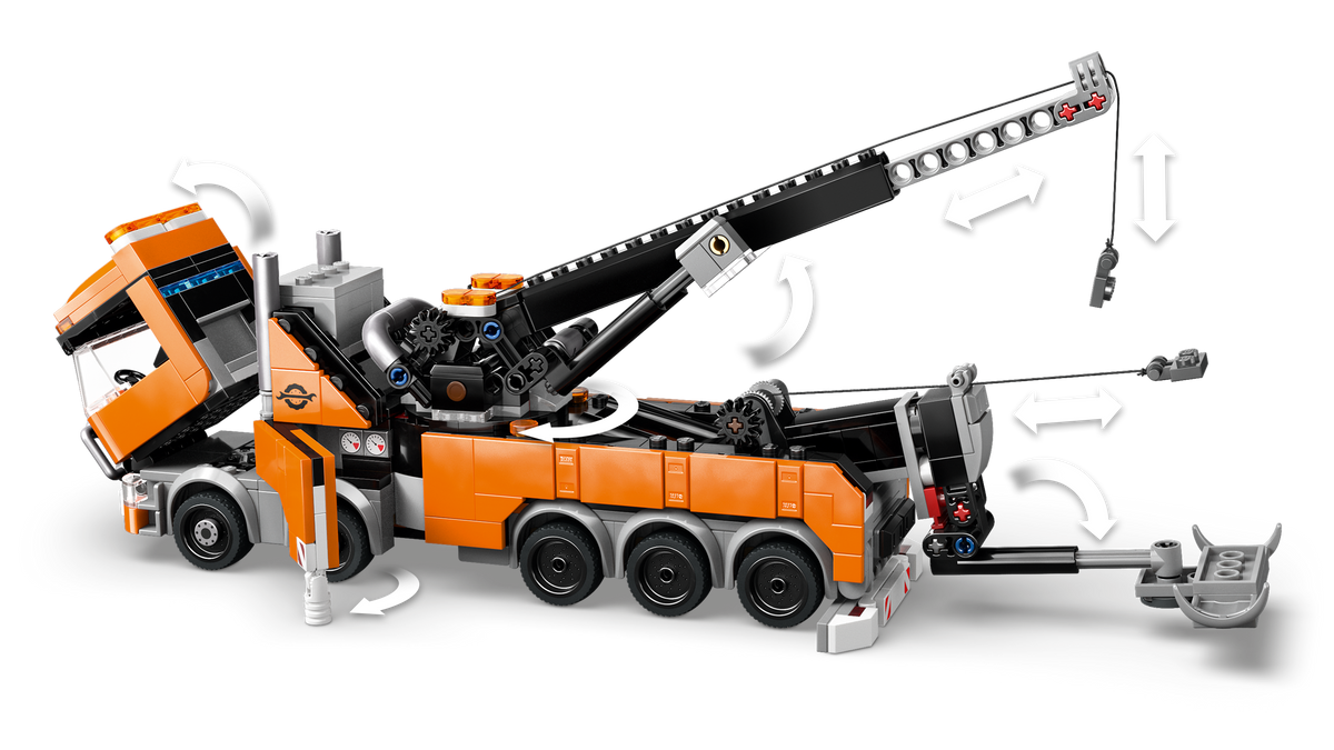 Heavy-Duty Recovery Tow Truck with Crane