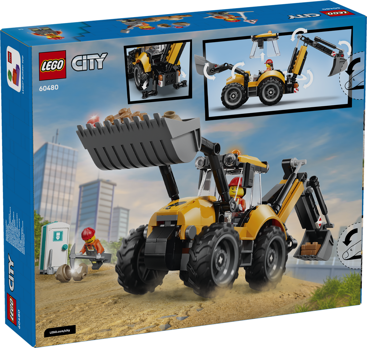 Yellow Backhoe Loader
