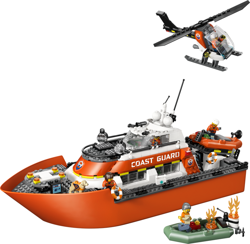 Coast Guard Rescue Boat & Helicopter