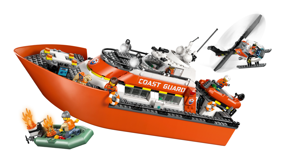 Coast Guard Rescue Boat & Helicopter