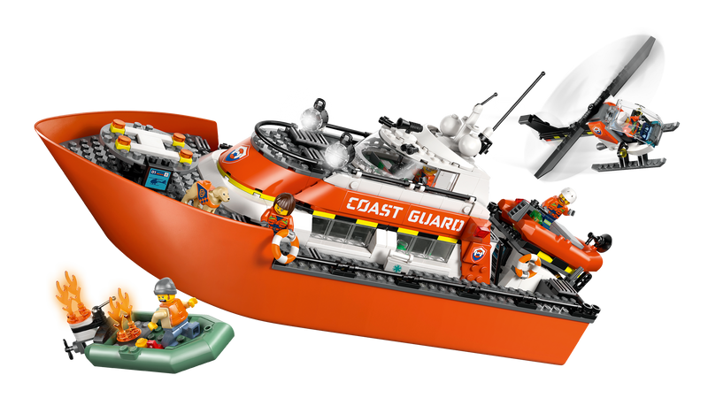 Coast Guard Rescue Boat & Helicopter