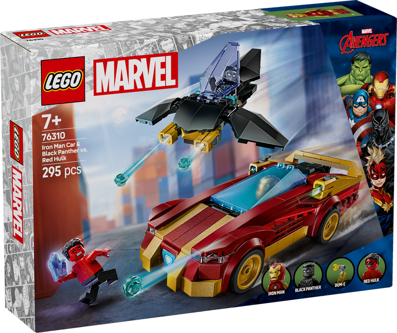 Iron Man Car & Black Panther vs. Red Hulk