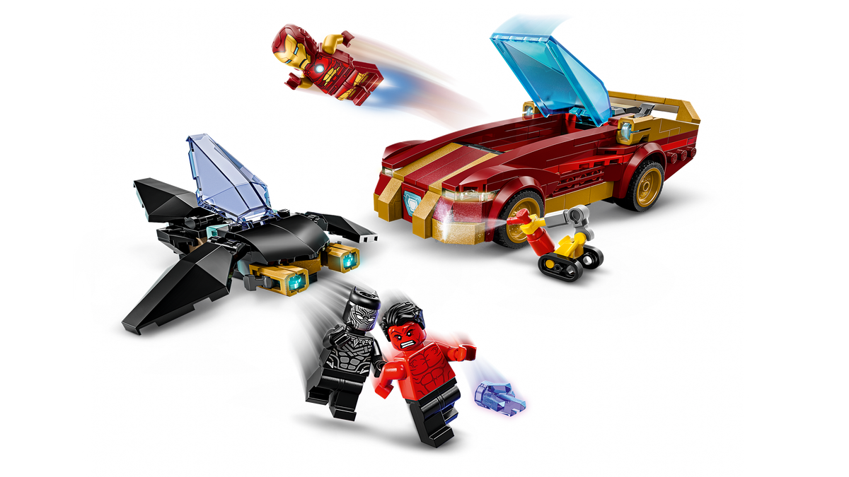 Iron Man Car & Black Panther vs. Red Hulk
