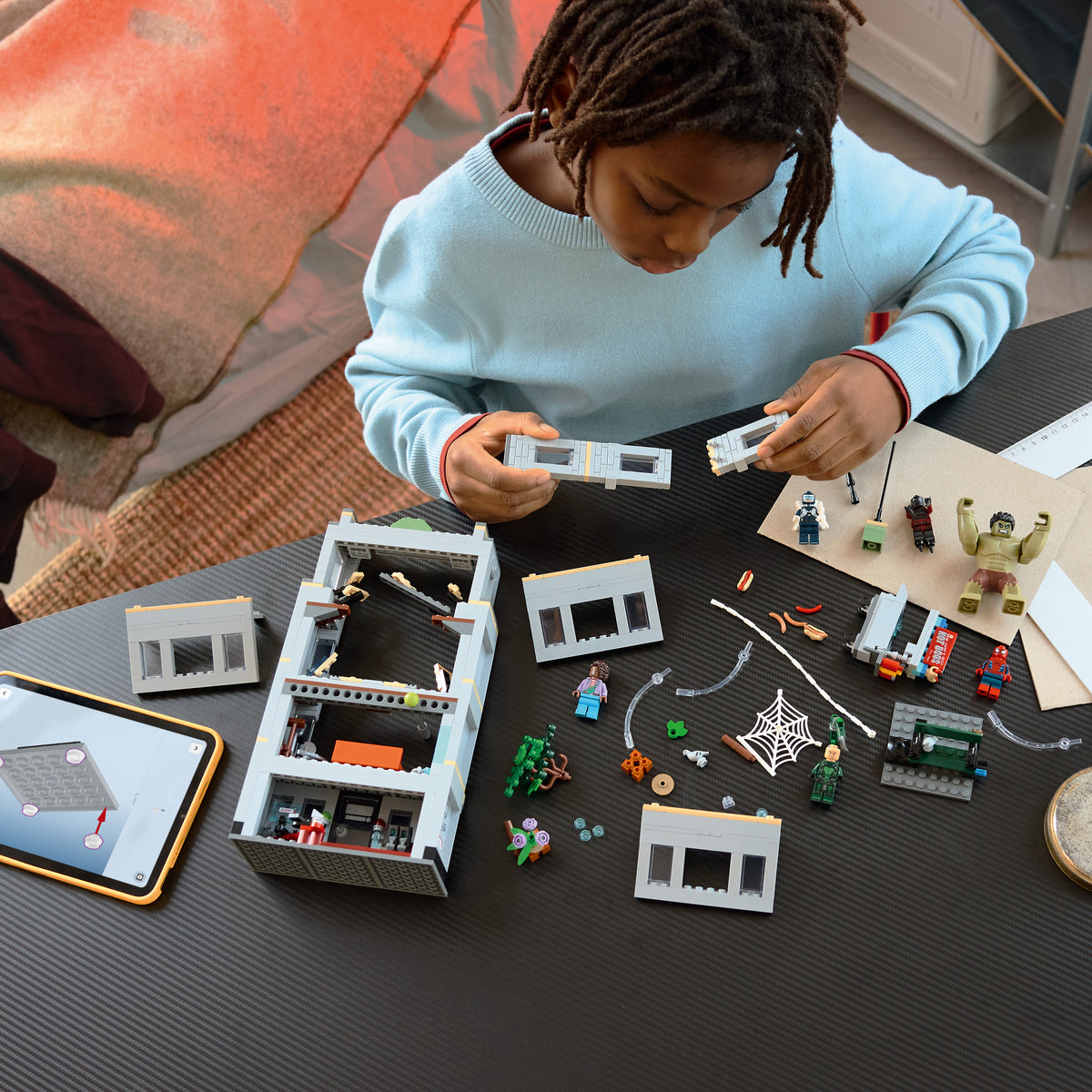 LEGO set 76350, being built, view 1