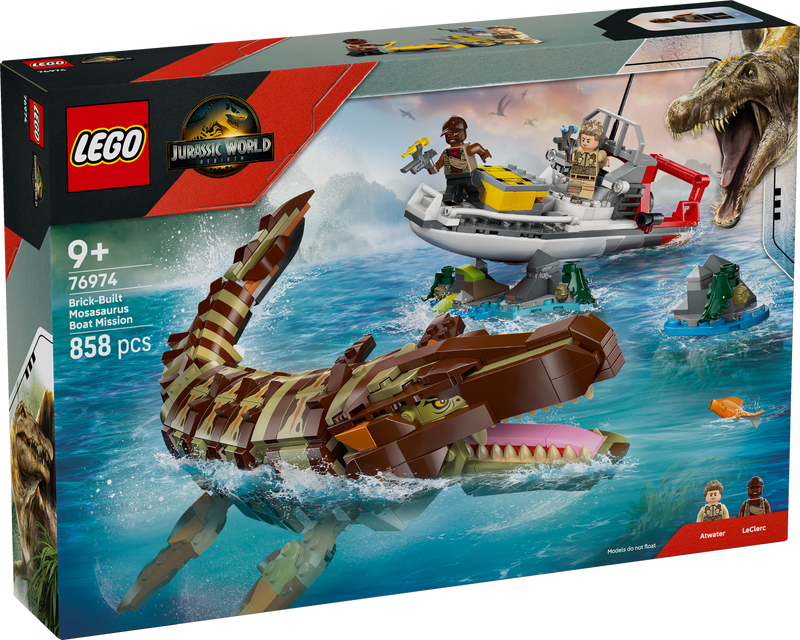Brick-Built Mosasaurus Boat Mission