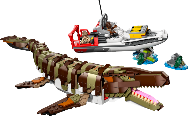 Brick-Built Mosasaurus Boat Mission