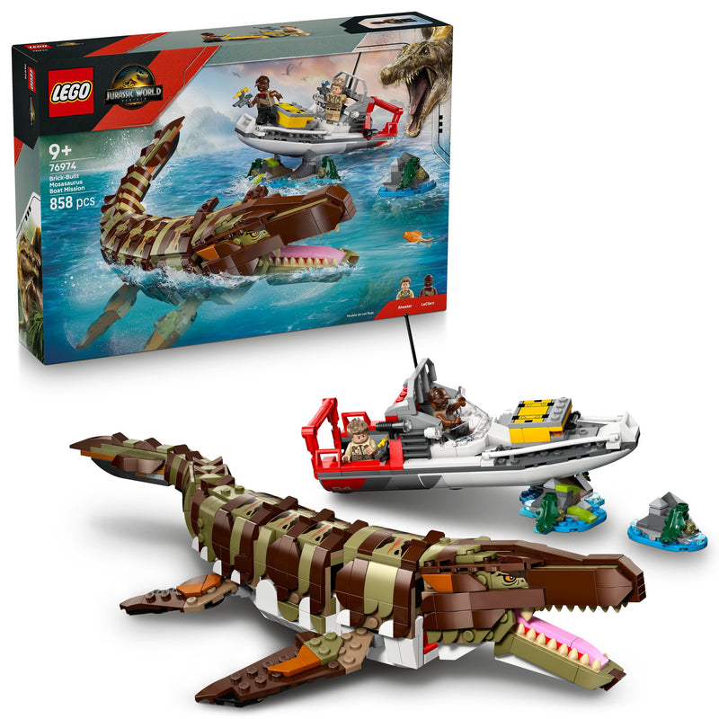 Brick-Built Mosasaurus Boat Mission