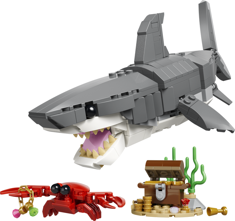 Fierce Shark with a Treasure Chest