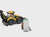 Yellow Backhoe Loader