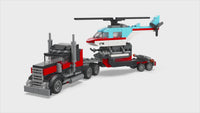 Flatbed Truck with Helicopter