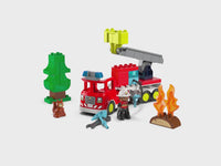 Fire Truck with Hose and Firefighter